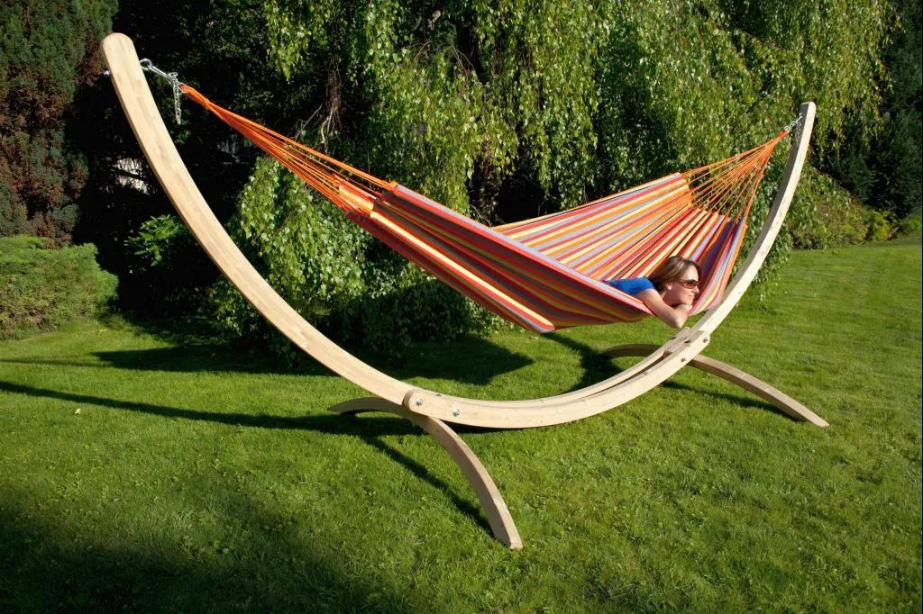 Amaca Brasiliana Comfort Premium Doppia In Cotone – Ma 01082, Caribe Blu, 400x170 Cm, Portata 180 Kg