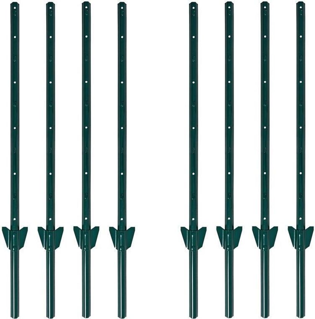 Zaunpfosten Zaunanker Erdanker 107 cm 8er Set Zaunhalter Pfostenset Pfosten Grün