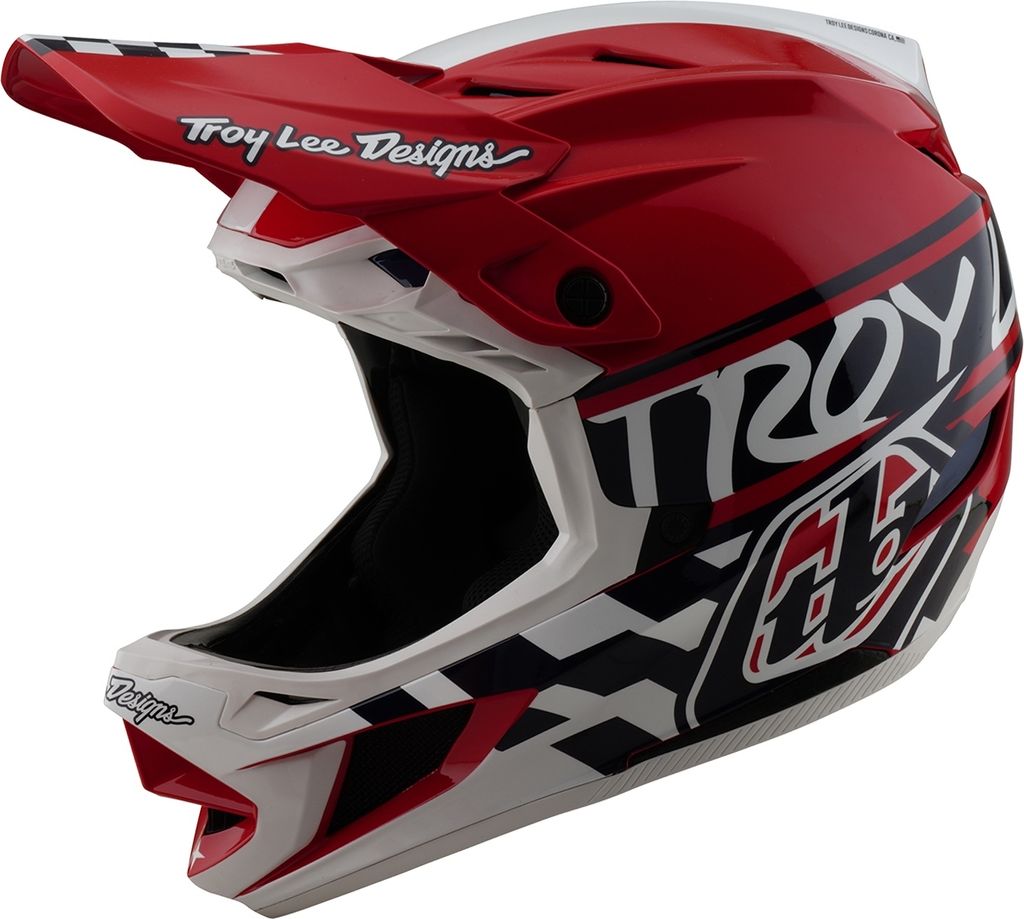 Troy Lee Designs D4 Polyacrylite MIPS Helm, Fifty-50, white/ red, L | 58-59cm