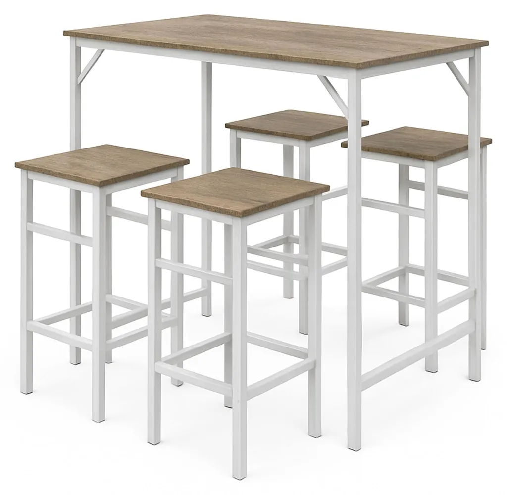 Ensemble table de bar et tabourets encastrables pour petit espace