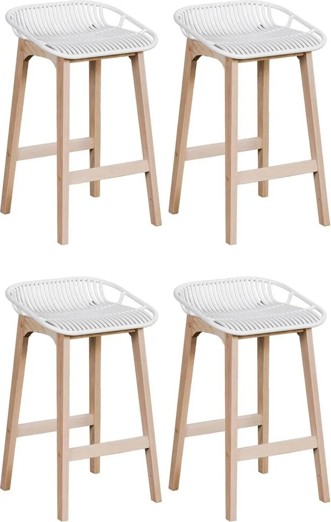 Lot de chaises d'îlot et bar MALMO en chêne et assise plastique 65cm
