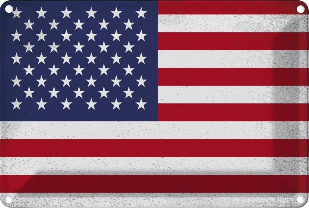 vianmo Blechschild 20x30 cm Vereinigte Staaten Vintage Flagge Amerika USA Fahne Wappen