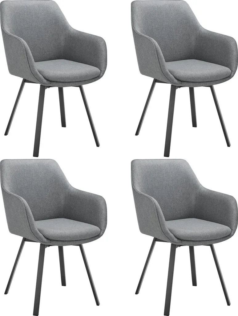 Fauteuils Confortables Pivotants Gris Anthracite Alicon - Set de 4