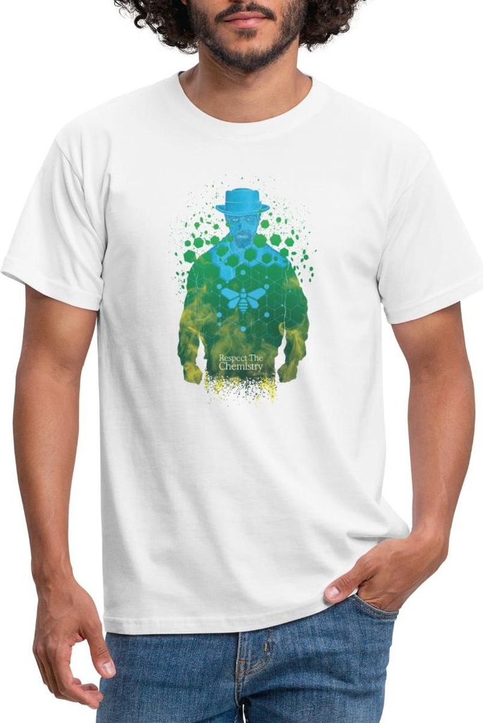 Spreadshirt Breaking Bad Respektiere Die Chemie Walter White Männer T-Shirt, XL, Weiß