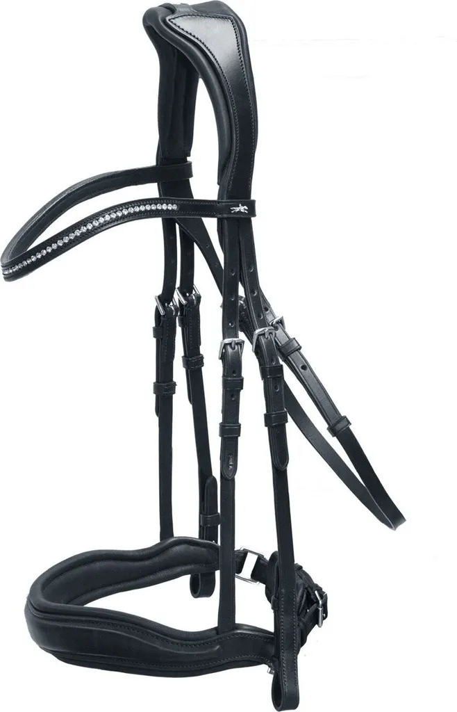 Bridon anti-pression Slimford Schockemöhle noir argent en taille WB