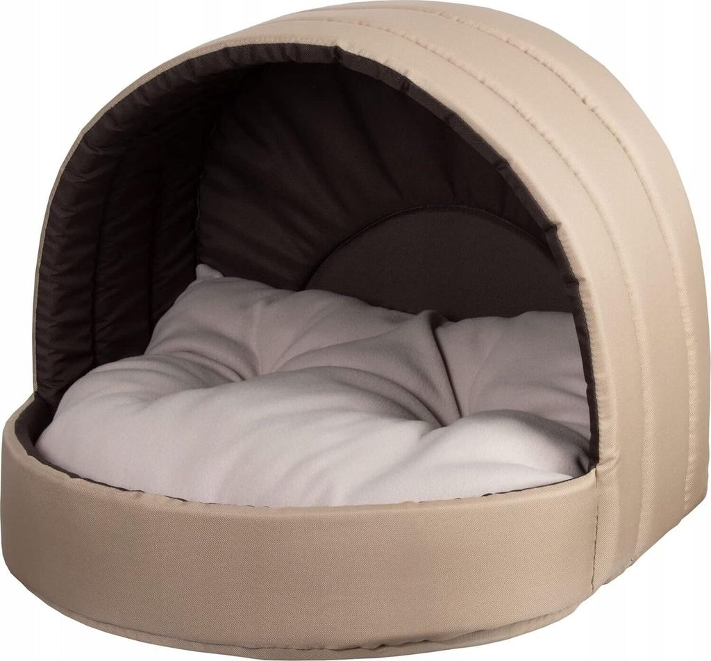Hundehütte Hundebett Tierbett Katzenbett (Braun, 50x46 cm)