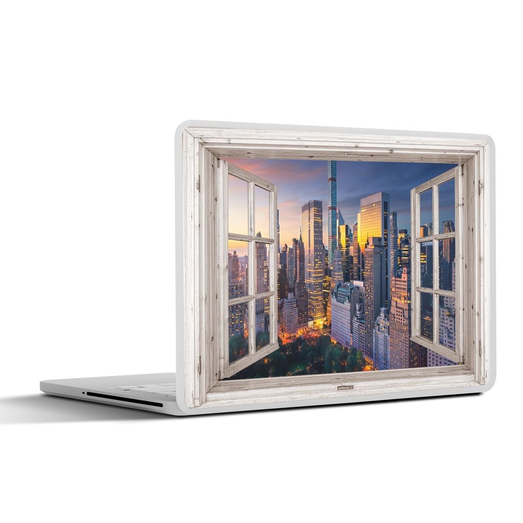 MuchoWow Laptop Aufkleber Sticker Cover Ansicht - New York - Skyline 40x30 cm - Laptop Dekoration - Selbstklebend