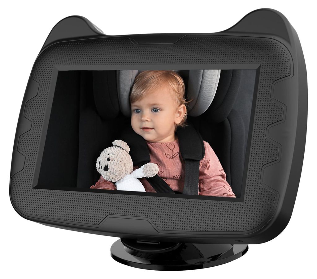 Autospiegel für Babys mit 4,3-Zoll-Display und Nachtsichtfunktion, 1080p-Sicherheitskamera für den Autositz mit kristallklarem Weitwinkelbild, um...