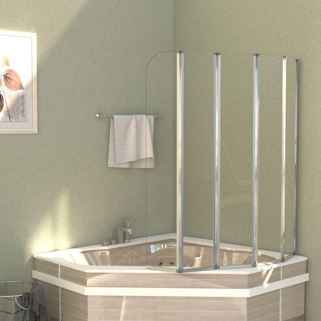 Vidaxl Parete bagno 120x140 cm gehärtetes Glas trasparente Immagine del prodotto 
