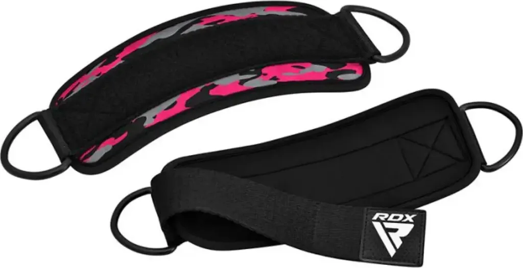 Sangles de Cheville Musculation Rose RDX A4 pour Poulie Basse Paire