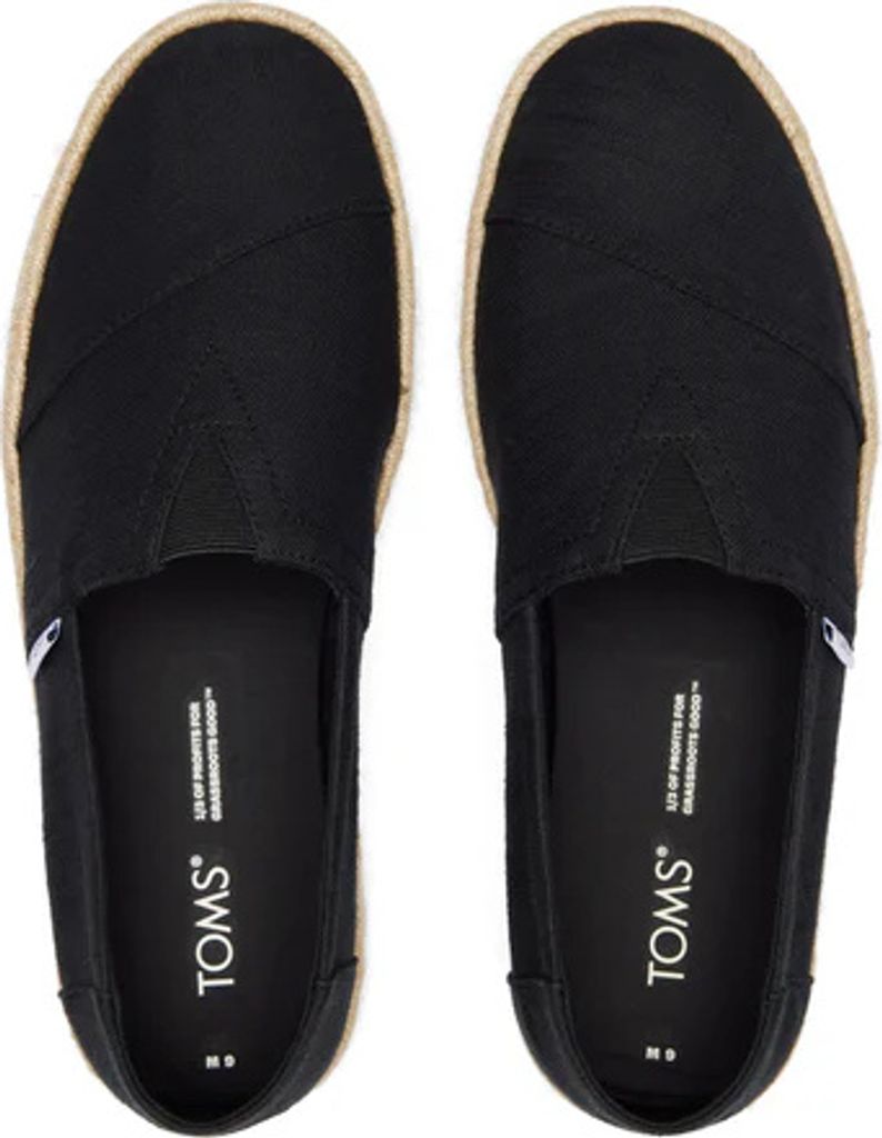 Toms Alpargata Rope 10019875 Black Baumwolle Slubby Woven