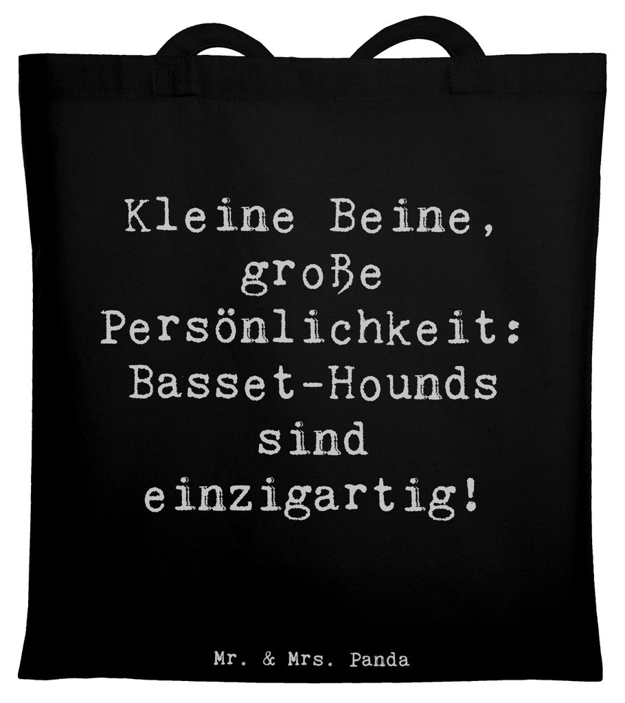 Mr. & Mrs. Panda Tote Bag Spruch Basset Hound Persönlichkeit - Schwarz - Geschenk, Wesen, treuer Freund, Laptoptasche, Tasche, Beutel, Freude, Hun...