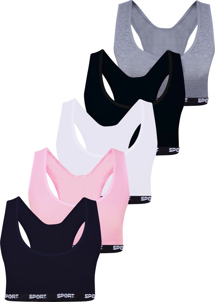 5er Set Mädchen Bustier - Sport - Bunt