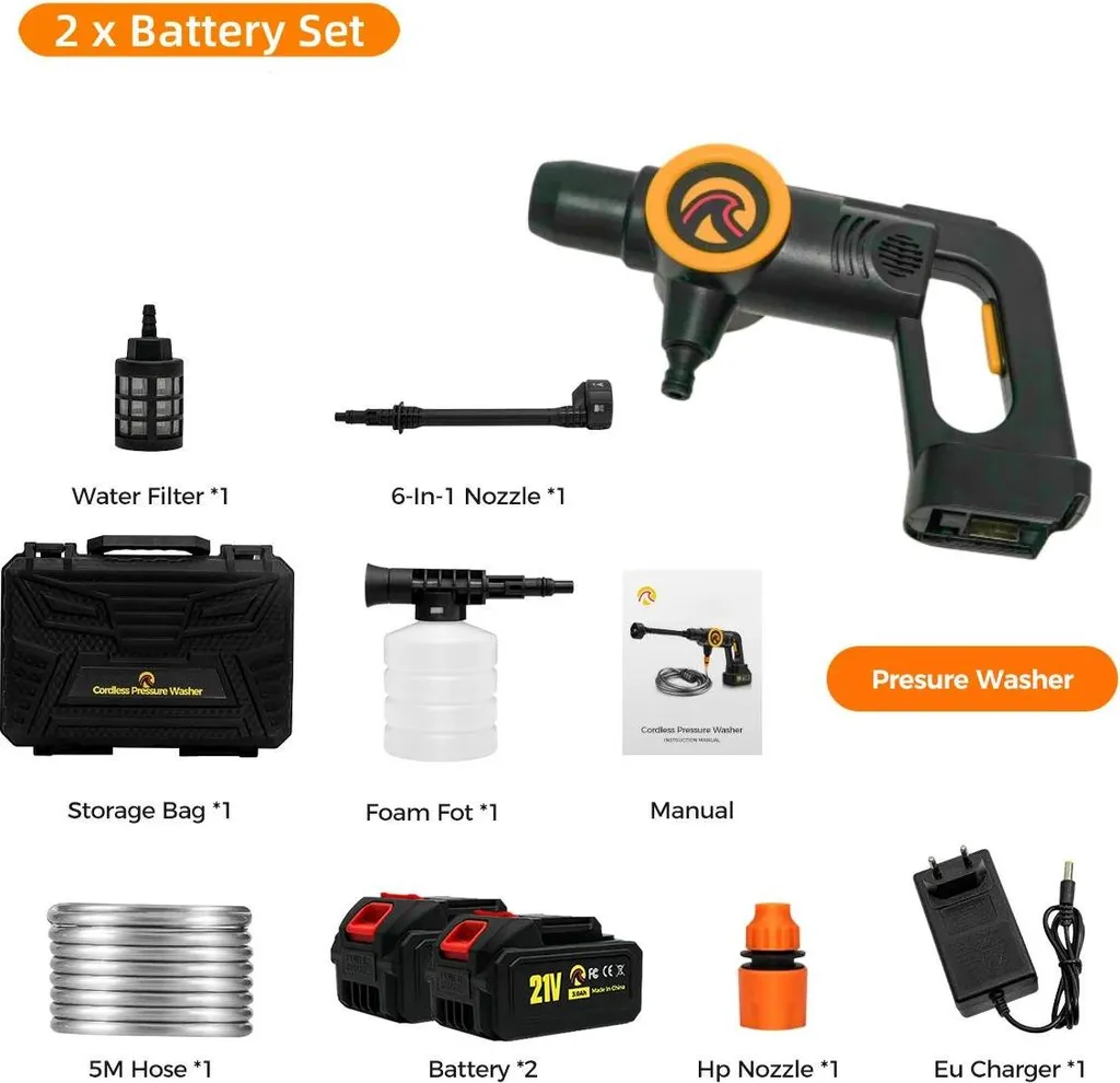 Nettoyeur haute pression 3000W moteur brushless 3 vitesses 2 batteries