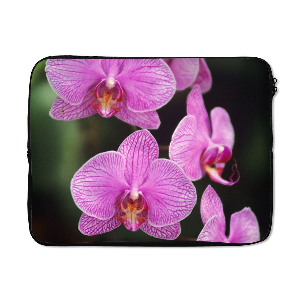 MuchoWow Laptop Hülle 17 Zoll Laptoptasche Rosa Orchidee - Zipper - Schutzabdeckung