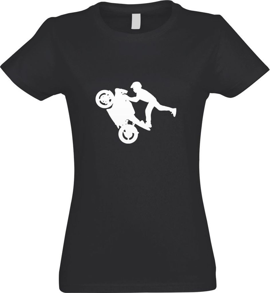 Kiwistar - T-Shirt tailliert - Damen - Graphit - Motorradfahrer - Rennmaschine - mit Motiv Bedruckt - Funshirt Design - Sport - Freizeit - Damen - XL