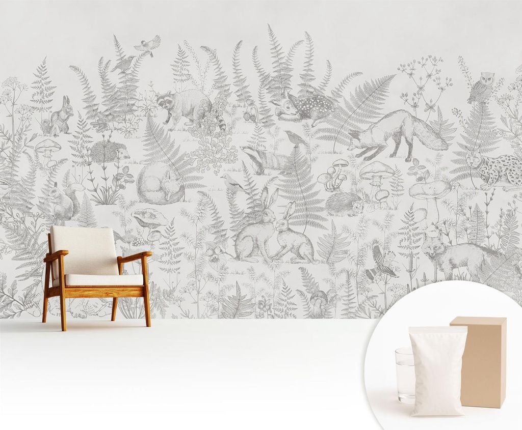 Fototapete - 416x254 cm - Tapete - Wandtapete - Wandbilder - Dekofolie - Tapete Folie - Wand - Dekoration - Wohnzimmer - Waldtiere