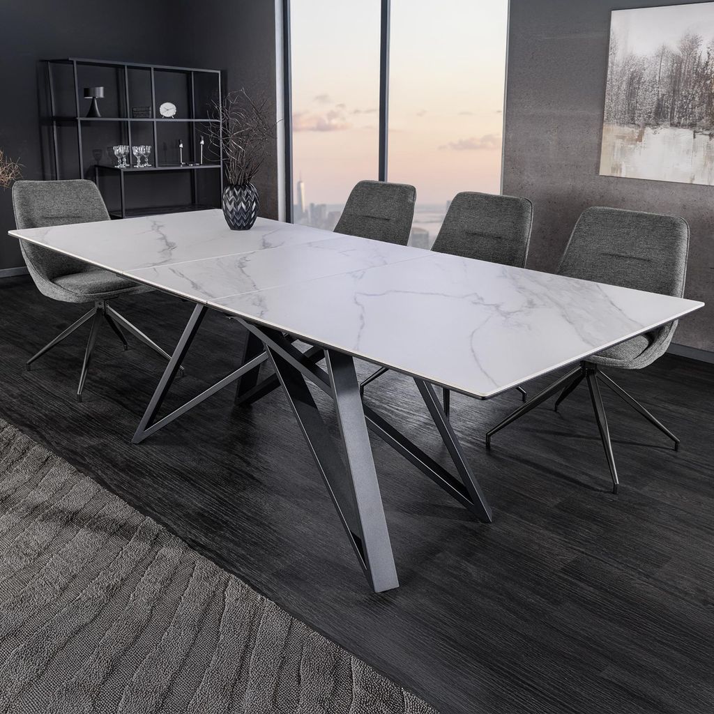 riess-ambiente Esstisch ATLAS 160–200cm weiß ausziehbar – Produktbild 