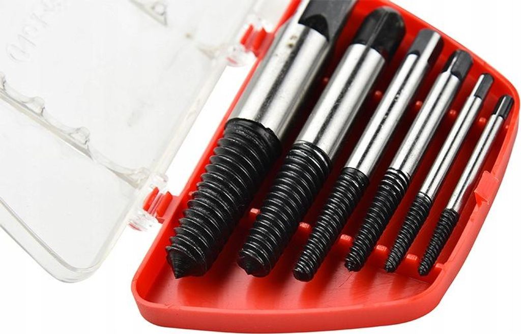 Rosfix Schraubenausdreher für abgebrochene Schrauben 3-18mm 5 Stk. im roten Etui