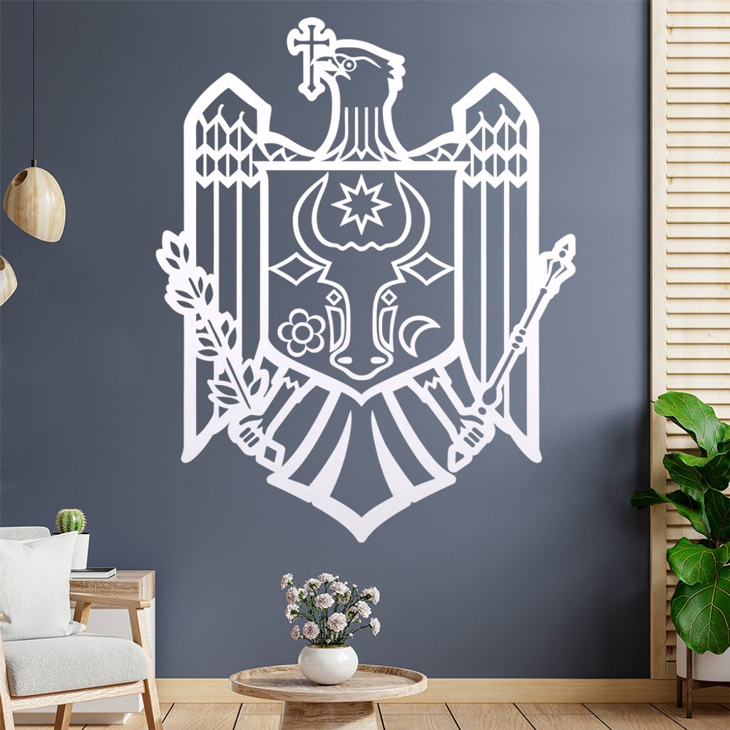 Moldawien Wappen Wandtattoo Wandaufkleber Wall Sticker - Dekoration, Küche, Wohnzimmer, Schlafzimmer, Badezimmer