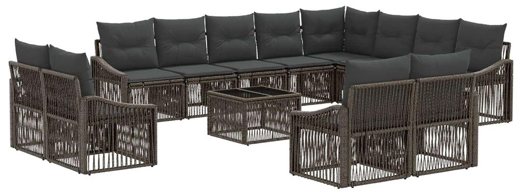 vidaXL Gartensofa-set 13 pcs Grau Poly-Rattan