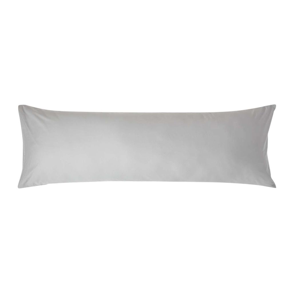 HOMESCAPES Kopfkissenbezug Fadendichte 200 silber grau, 50 x 140 cm