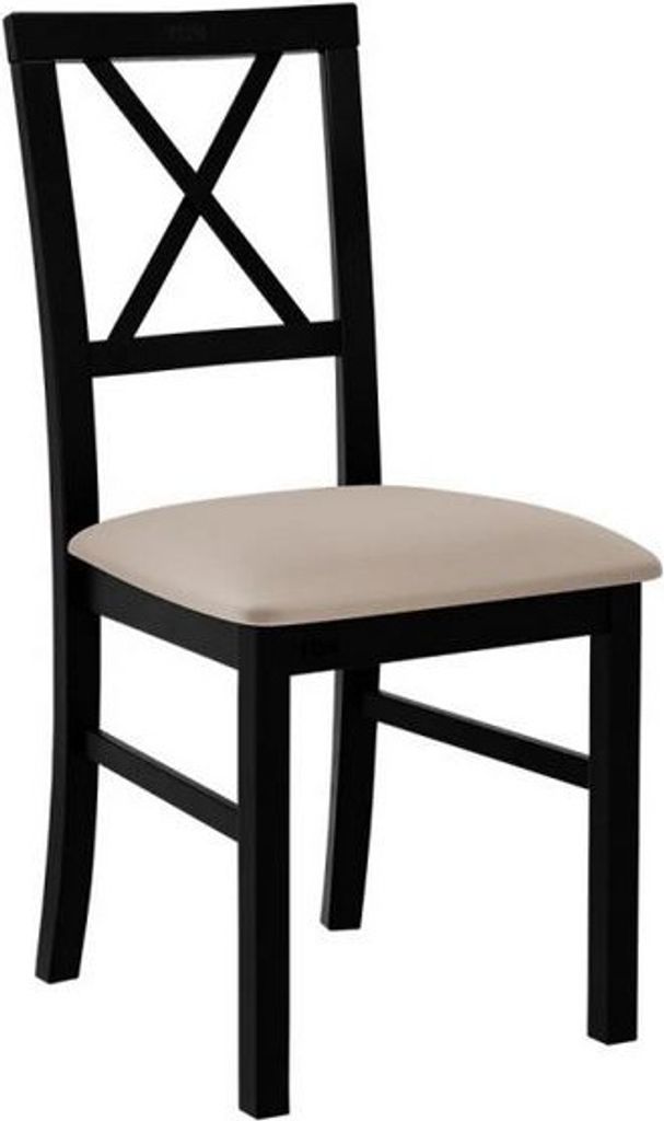 MIRJAN24 Stuhl Milano IV, Esszimmerstuhl aus Buchenholz, 43x40x93 cm (Holzfarbe: Schwarz, Stofffarbe: Paros 02)