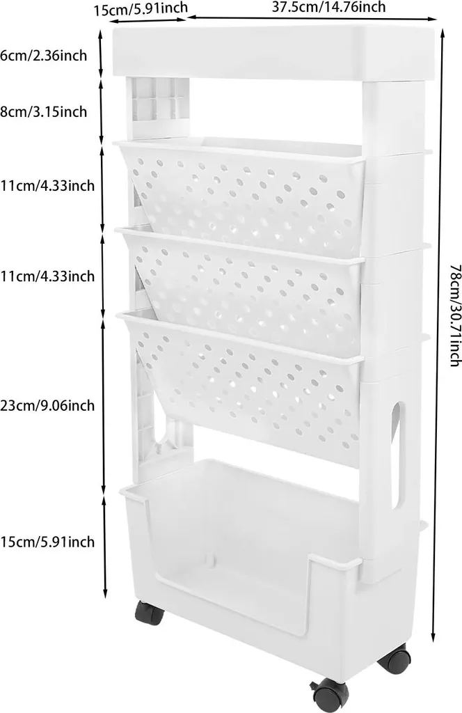 Étagère de stockage modulable 5 niveaux blanche - Structure mobile robuste