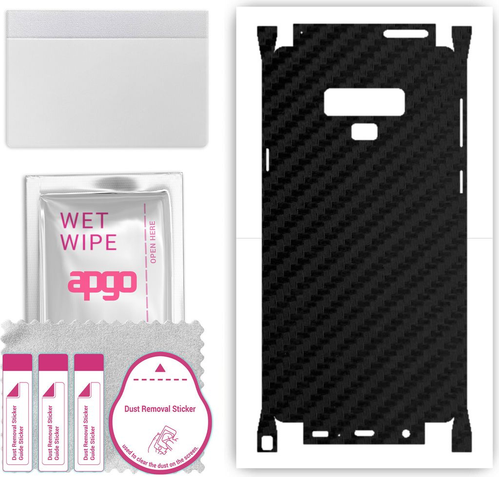 apgo Rückseite + Seiten Schutzfolie, Skin, kompatibel mit Samsung Galaxy Note 9, Hinten Displayschutzfolie aus Vinylfolie, kratzfest, einfache Mon...