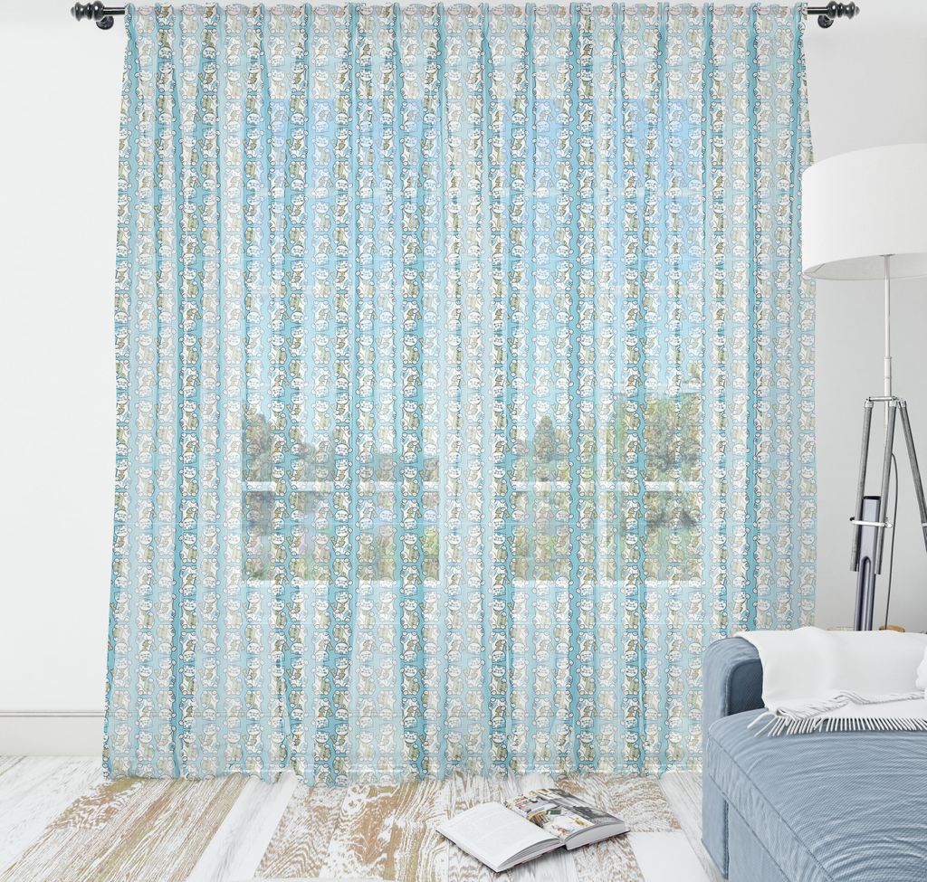 ABAKUHAUS Kätzchen Wandteppich, Repetitive Maneki Neko Asian Japanese Belief Vermögens-Katze-Druck, Wohnzimmer Schlafzimmer seidiges Satin Wandtu...