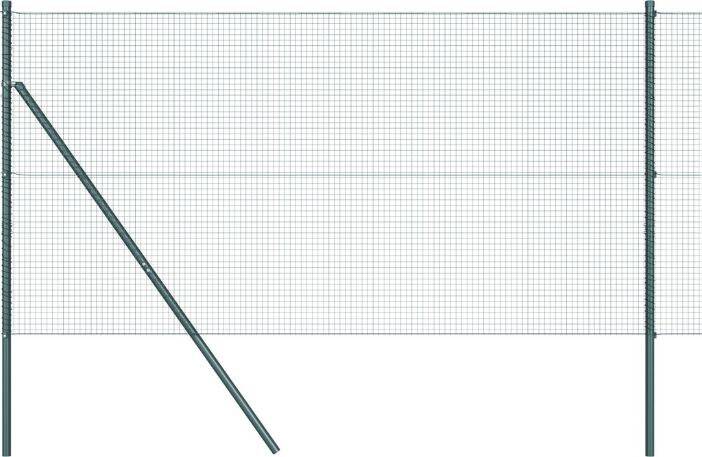 2025 Moderne Zaunpfosten- Set 2er Set Grün Stahl, PVC 10 x 1 m Robust - Metallzäune Hommie74279