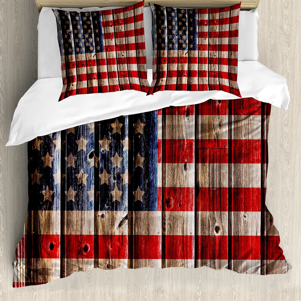 Copripiumino ABAKUHAUS Luxury Rustico 155x220 - Bandiera USA 4 Luglio