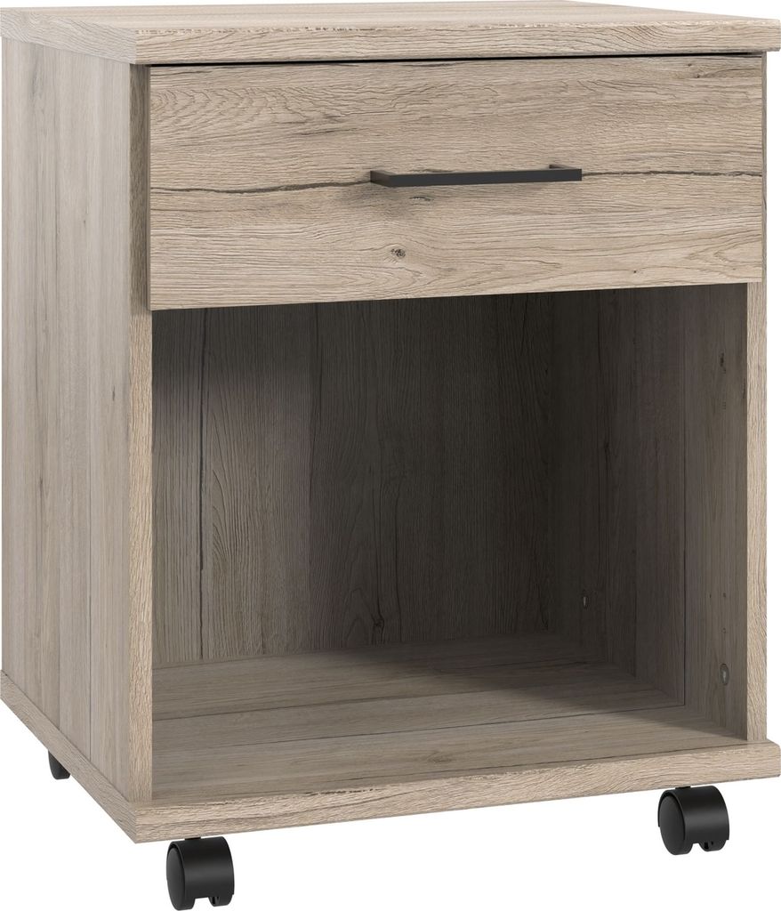 Rollcontainer >HOME DESK< in San Remo Eiche Nachbildung - 46x58x40cm (BxHxT)