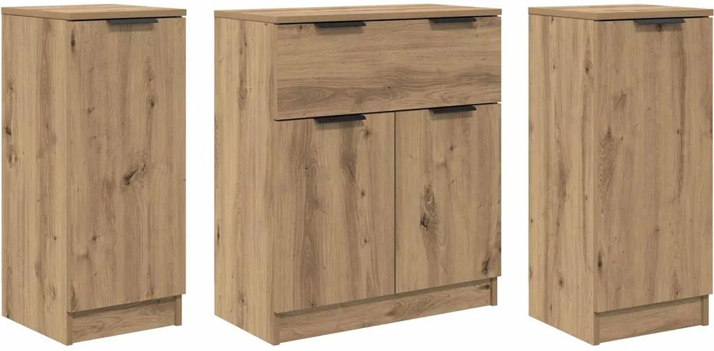Meuble Buffet 3 pcs pour Organiser votre Intérieur Style Chêne Artisanal