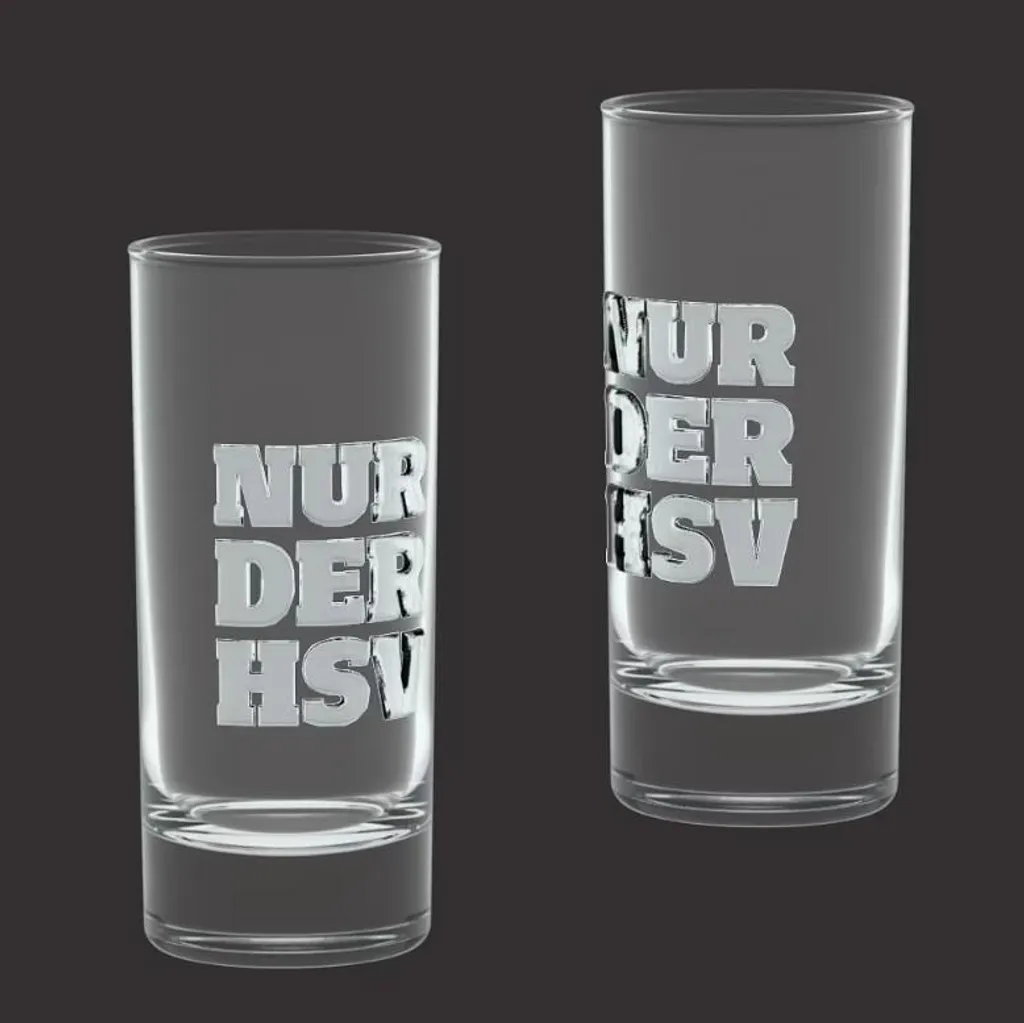 Set Bicchierini Liquore HSV Relief - 2 Pezzi - Gadget Calcio Originale