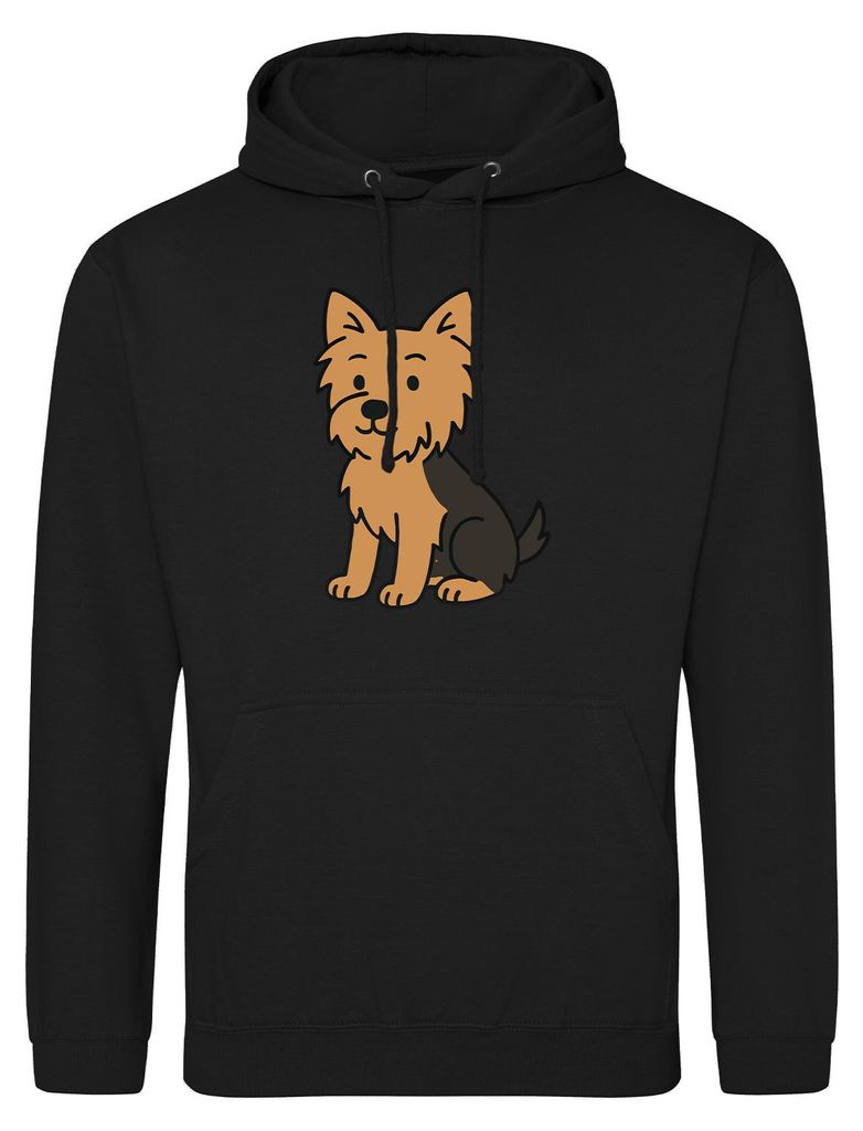 Huuraa Uni Hoodie Yorkshire Terrier Yorkie Comic S Deep Black Vegan Sweatshirt Geschenkidee
