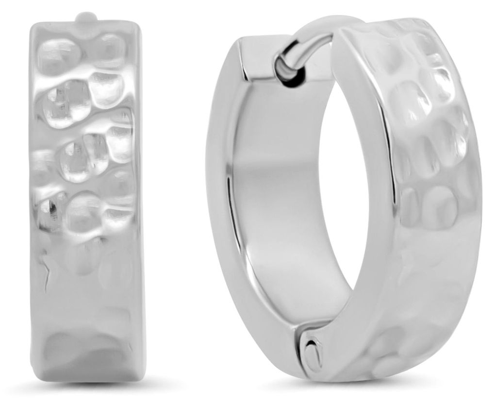 8CE-70642 – CO88 Collection – Gehamerde Oorringen 10mm – Zilverkleurig