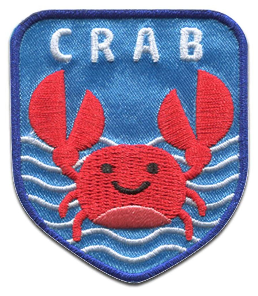 Krabbe Krebs Crab Brave Coast - Aufnäher, Bügelbild, Produktbild 