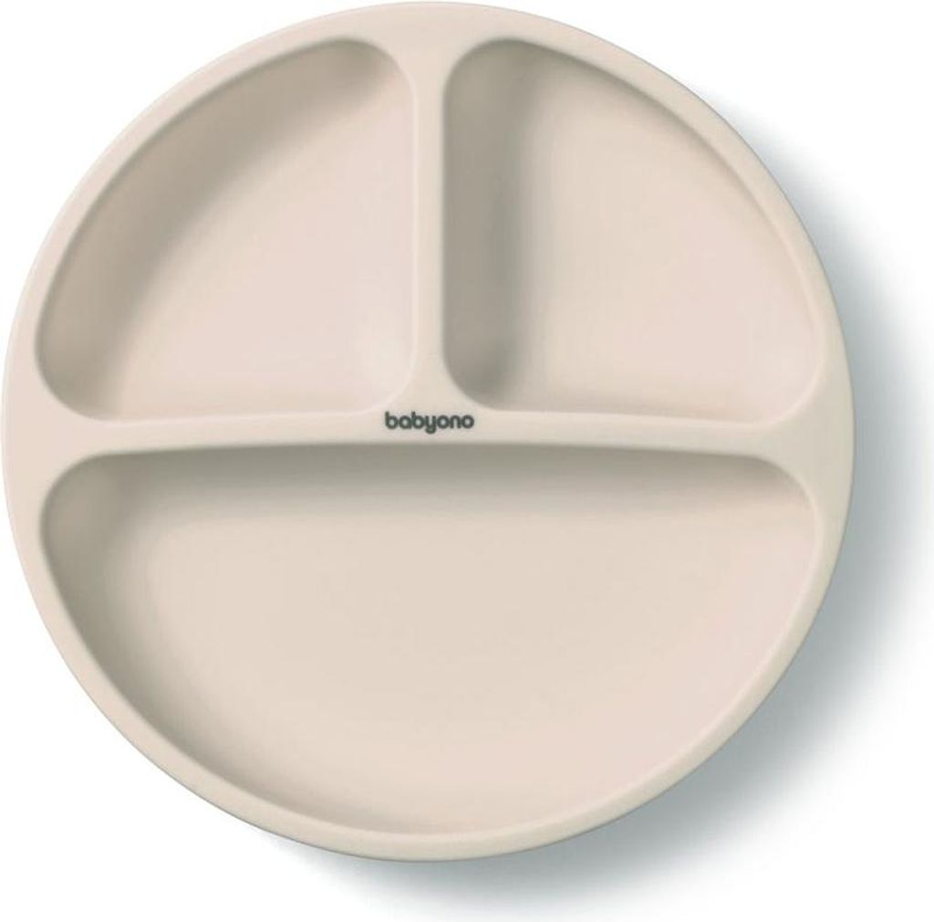 Silikonplatte mit Saugnapf, Creme, Babyono Produktbild 