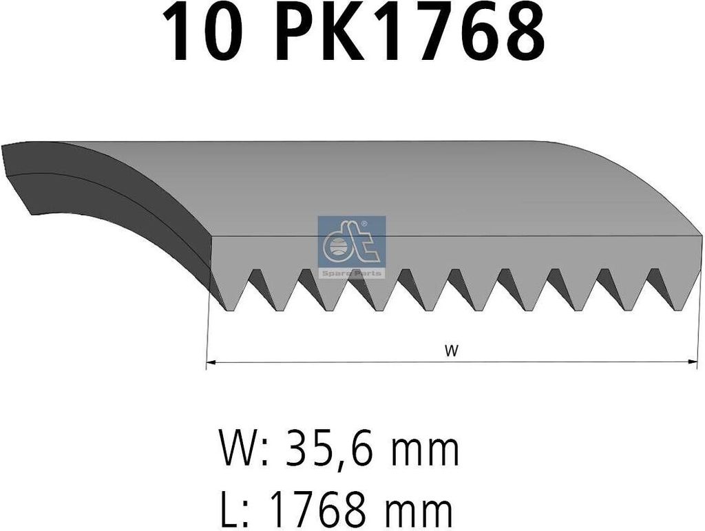 DT Spare Parts Keilrippenriemen 1768mm passend für MERCEDES-BENZ Citaro (O 530) 4.80726