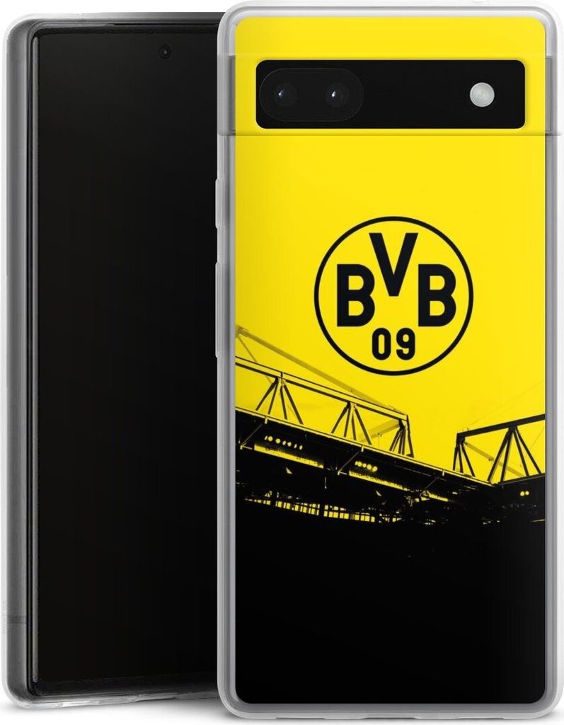 DeinDesign Slim Hülle für Google Pixel 6a Silikon Case Ultra Dünn Handyhülle BVB Borussia Dortmund Fanartikel