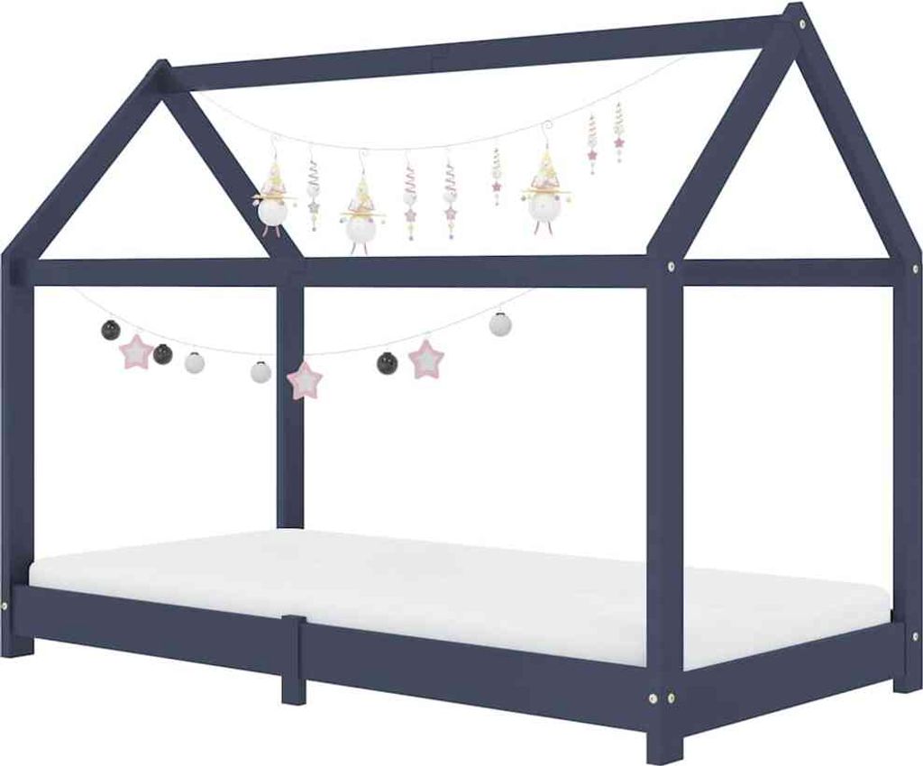 vidaXL Detská posteľ sivá masívna borovica 80 x 160 cm Obrázok produktu 