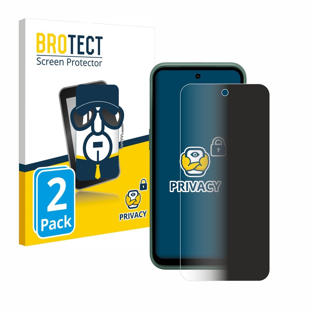 2x BROTECT Sichtschutzfolie für Nokia XR21 Anti-Spy Privacy Sichtschutz Blickschutz Folie Blaulicht-Schutz