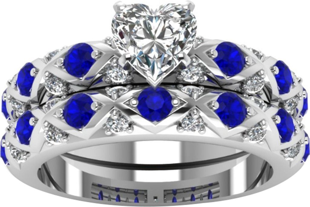 r Damen-Ring mit Zirkonia, Herz-Rhombus, Hochzeit, Verlobung, Schmuck, Geschenk-Silber+Blau,US 7