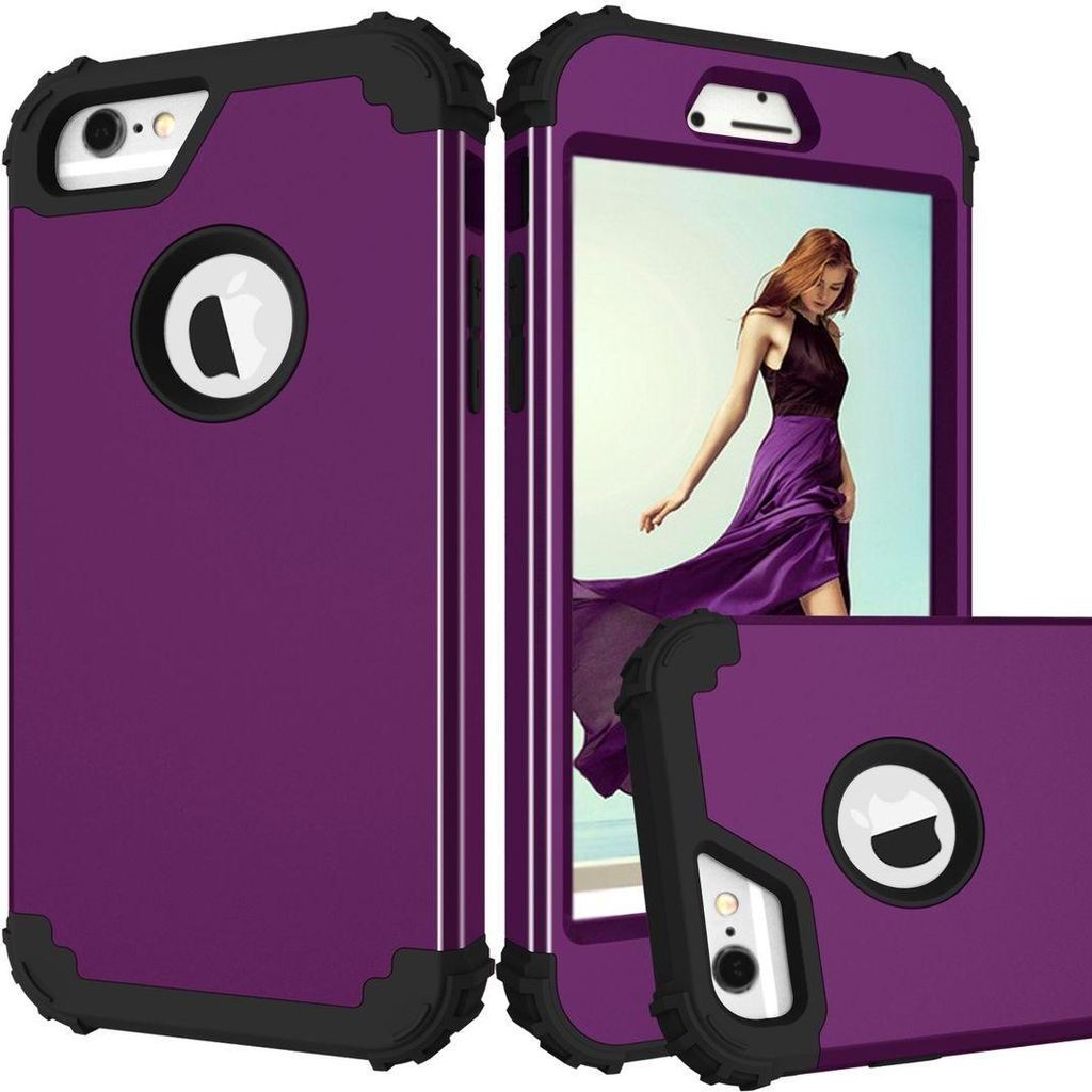 iPhone 6s Plus Hülle, LaimTop Heavy Duty 3 in 1 Hybrid Hart PC Flexibel TPU Silikon Stossfest Kratzfest Tasche Schutzhülle für iPhone 6 Plus / 6...