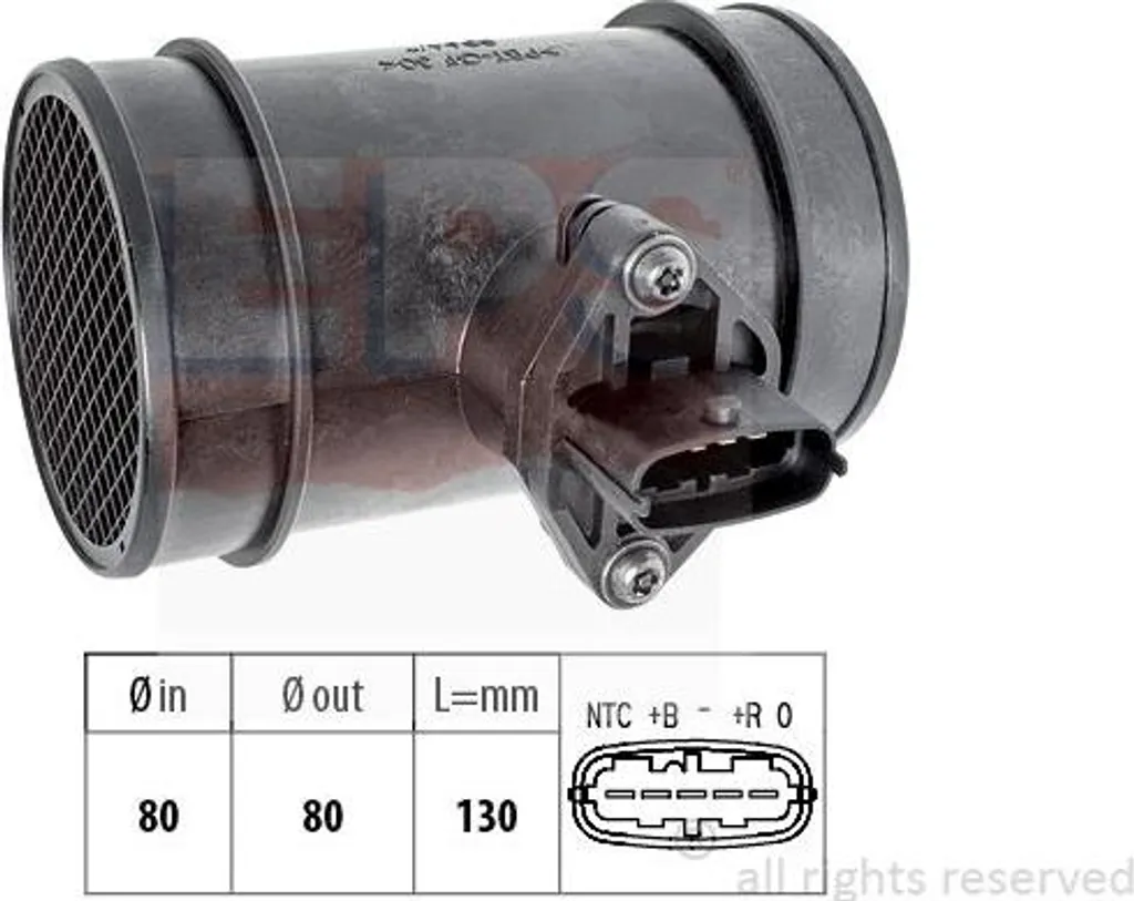 Débitmètre d'air 1.991.034 robuste pour Boxer, Jumper et Alfa Romeo