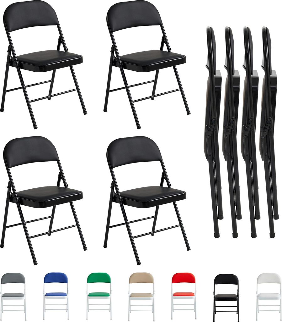 mcc direct 4er Set Klappstuhl Kunstleder Klappstühle mit Produktbild 