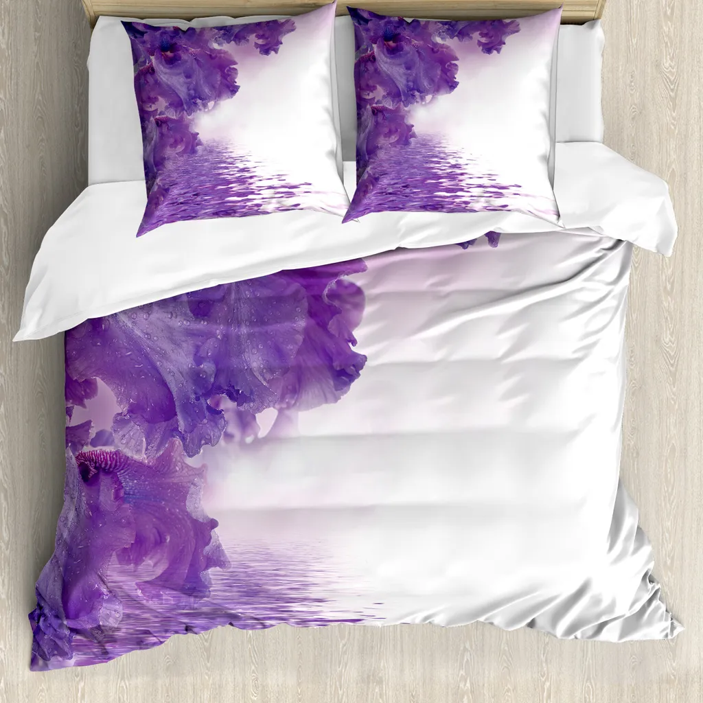 Copripiumino 200x200 Anallergico ABAKUHAUS - Motivo Iris Viola