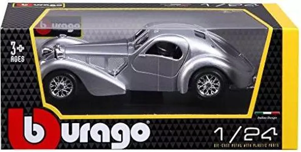 Bugatti Atlantic 1:24 Argentée Bburago - Finitions Métal et Détails Luxe