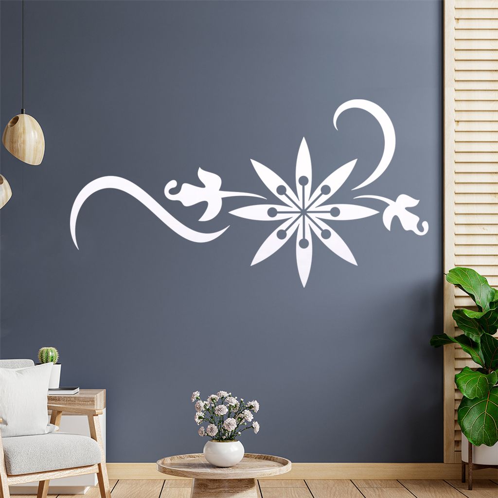 Blume - Linien Wandtattoo in 6 Größen - Wandaufkleber Wall Sticker - Dekoration, Küche, Wohnzimmer, Schlafzimmer, Badezimmer